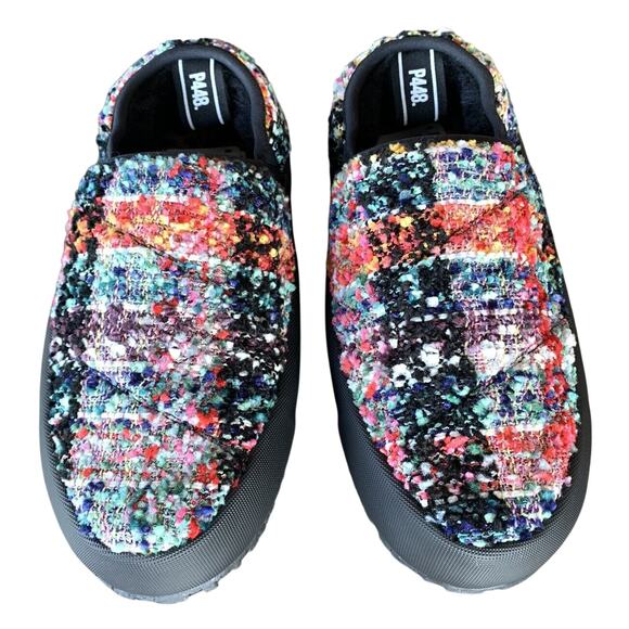 P448 LABY House Slipper Women EU 38 US 7.5-8 Multi Color Wool Tweed Plaid NWOT - Picture 1 of 9